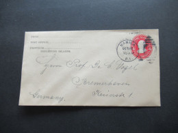 1900 USA Gebiet Philippine Islands GA Umschlag 4 Centavos Stempel Manila P.I. Schiffspost Nach Bremerhaven - Philippines