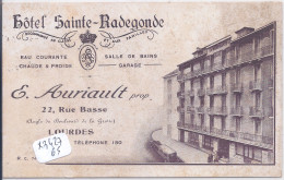 LOURDES- HOTEL SAINTE-RADEGONDE- MAISON AURIAULT - Lourdes