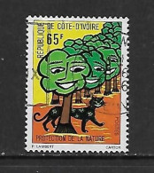 COTE D'IVOIRE 1976 PROTECTION DES FORETS  YVERT N°404 OBLITERE - Environment & Climate Protection