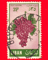 LIBANO - Usato - 1955 - Frutta - Uva Rossa - Grapes - 35 - P. Aerea - Liban