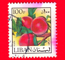 LIBANO - Usato - 1973 - Fiori E Frutti - Pesche - 100 - P. Aerea - Liban