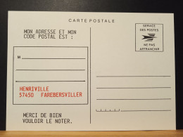 Carte Postal En Franchise. HENRIVILLE, Secteur Postal De FAREBERSVILLER 57450 - Covers & Documents