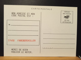 Carte Postal En Franchise. Secteur Postal De FAREBERSVILLER 57450 - Cartas & Documentos