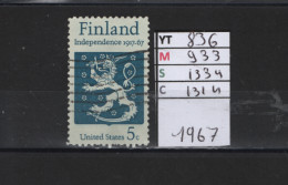 PRIX FIXE Obl  836 YT 933 MIC 1334 SCO 1314 GIB Indépendance De La Finland Finlande 1967 Etats Unis  58A/12 - Usati