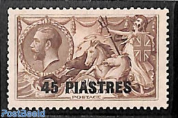 Great Britain 1921 Levant, 45 Piastres On 2/6sh, Stamp Out Of Set, Unused (hinged) - Unused Stamps