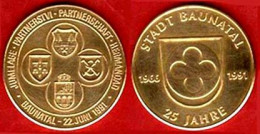 ** MEDAILLE  STADT  BAUNATAL  1966 - 1991 ** - Other & Unclassified