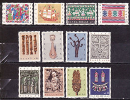 GREECE 1966 Greek Popular Art MNH Set Vl. 986 / 997 - Unused Stamps