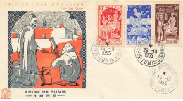 TUNISIE #23707 TUNIS 1955 PREMIER JOUR 3 EME FOIRE INTERNATIONAL - Oblitérés