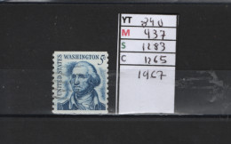 PRIX FIXE Obl  840 YT 937 MIC 1283 SCO 1265 GIB George Washington 1967 Etats Unis  58A/12 Dentelée Verticalement - Oblitérés