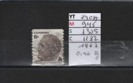 PRIX FIXE Obl  840A YT 945 MIC 1305 SCO 1282 GIB Roosevelt 1967 Etats Unis  58A/12 Dentelée Verticalement - Used Stamps