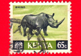 KENIA - Usato - 1966 - Animali ( Fauna ) - Rinoceronte - Black Rhinoceros (Diceros Bicornis) - 65 - Kenya (1963-...)