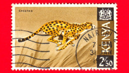KENIA - Usato - 1966 - Animali ( Fauna ) - Felini - Ghepardo (Acinonyx Jubatus) - Cheetah - 2.50 Sh - Kenya (1963-...)