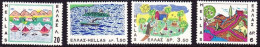 GREECE 1967 Childrens Drawings MNH Set Vl. 1027 / 1030 - Unused Stamps