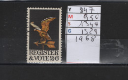 PRIX FIXE Obl 847 YT 950 MIC 1344 SCO 1 GIB Register Vote Aigle 1968  Etats Unis  58A/12 - Usados