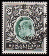 1904. SOMALILAND PROTECTORATE. Edward VII. 3 R - THREE RUPEES Fine Cancelled BERBERA 3 SE 09. (Michel 31) - JF542524 - Somaliland (Protectoraat ...-1959)