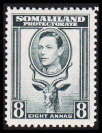 1938. SOMALILAND PROTECTORATE. Georg VI 8 ANNAS Kudu (Tragelaphus Imberbis).  Very Lightly Hin... (Michel 83) - JF542531 - Somaliland (Protectorat ...-1959)