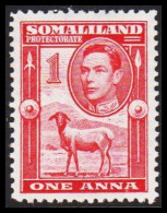 1938. SOMALILAND PROTECTORATE. Georg VI 2 ANNA Sheep.  Very Lightly Hinged. (Michel 78) - JF542536 - Somalilandia (Protectorado ...-1959)