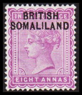 1903. BRITISH SOMALILAND. Overprint On EIGHT ANNAS VICTORIA INDIA POSTAGE. Hinged. (Michel 8) - JF542547 - Somaliland (Herrschaft ...-1959)