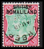 1903. BRITISH SOMALILAND. Overprint On 1 R VICTORIA INDIA POSTAGE. Interesting Cancel. (Michel 10) - JF542549 - Somaliland (Protectorat ...-1959)