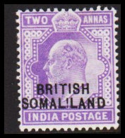1903. BRITISH SOMALILAND. Overprint On Edward VII. TWO ANNAS INDIA POSTAGE. Hinged. (Michel 16) - JF542552 - Somaliland (Protectoraat ...-1959)
