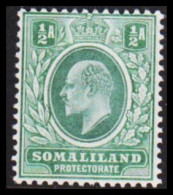 1904. SOMALILAND PROTECTORATE. Edward VII. ½ A Hinged. (Michel 20) - JF542558 - Somaliland (Protettorato ...-1959)