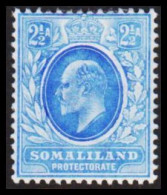 1904. SOMALILAND PROTECTORATE. Edward VII. 2½ A Hinged. (Michel 23) - JF542561 - Somaliland (Protectorate ...-1959)