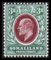 1904. SOMALILAND PROTECTORATE. Edward VII. 3 A Hinged. (Michel 24) - JF542562 - Somalilandia (Protectorado ...-1959)