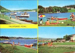 Ansichtskarte Pöhl Talsperre - Bootsanlegestelle Uferbereich, Badegäste 1979 - Poehl