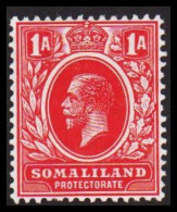 1912-1919. SOMALILAND PROTECTORATE. Georg V. 1 A Hinged. (Michel 45) - JF542567 - Somalilandia (Protectorado ...-1959)