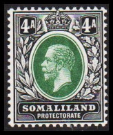 1912-1919. SOMALILAND PROTECTORATE. Georg V.  4 A Hinged. (Michel 49) - JF542571 - Somaliland (Protectorat ...-1959)