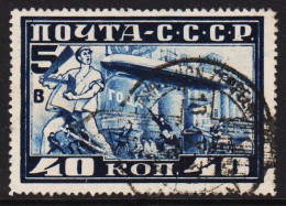 1930. SOVJET. Graf Zeppelin. 40 K. Perf. 12½. Fine ZEPPELIN CANCEL. (Michel 390 A) - JF542607 - Usati