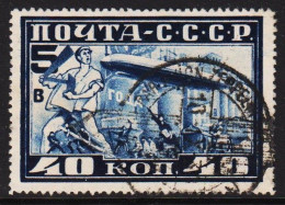 1930. SOVJET. Graf Zeppelin. 40 K. Perf. 12½. Fine ZEPPELIN CANCEL. (Michel 390 A) - JF542607 - Used Stamps