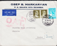 1945. TÜRKIYE. Uncensored Cover Par Avion OAT To Storebro, Sweden With 2 Ex 20 Krs Atat... (Michel 958+ C 62) - JF542657 - Ongebruikt