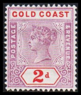 1898-1902. GOLD COAST. Victoria. 2 D Hinged. (MICHEL 24) - JF542673 - Goldküste (...-1957)