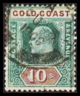 1902. GOLD COAST. Edward VII. 10 S Watermark CA. Fine Stamp.  (MICHEL 43) - JF542677 - Côte D'Or (...-1957)