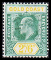 1904-1913. GOLD COAST. Edward VII. 2/6 Watermark CA Multiple. Hinged. (MICHEL 58) - JF542679 - Costa De Oro (...-1957)