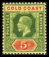 1913-1921. GOLD COAST. Georg V. 5 S Watermark CA Multiple. Hinged. (MICHEL 71y) - JF542681 - Costa De Oro (...-1957)