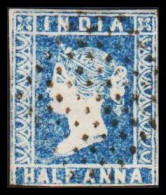 1854. INDIA. Victoria. HALF ANNA. Nice Cancelled.  - JF542686 - 1858-79 Compagnia Delle Indie E Regno Della Regina