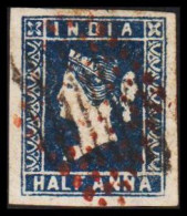 1854. INDIA. Victoria. HALF ANNA. Nice Cancelled And Very Fine Margins.  - JF542687 - 1858-79 Compagnia Delle Indie E Regno Della Regina