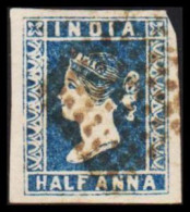 1854. INDIA. Victoria. HALF ANNA. Nice Cancelled And Fine Margins.  - JF542688 - 1858-79 Crown Colony