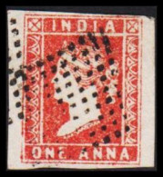 1854. INDIA. Victoria. ONE ANNA. Fine Cancel.  - JF542689 - 1858-79 Compañia Británica Y Gobierno De La Reina