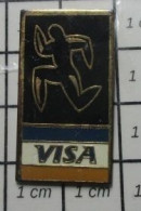 421 Pin's Pins / Beau Et Rare / JEUX OLYMPIQUES / CARTE VISA ATHLETISME BARCELONA 92 Variante Noire - Olympic Games