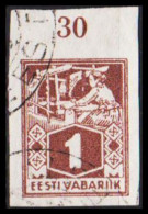 1922-28. EESTI VABARIIK. __ WEAVER AND SMITH 1 Mk. Chocolate Brown __Imperforated. With Upper... (Michel 33B) - JF542719 - Estland