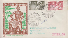 1953. IFNI. Beautiful FDC With 15 CTS And 5+5 CTS Local Music Cancelled First Day Of Issu... (MICHEL 124+126) - JF542781 - Ifni