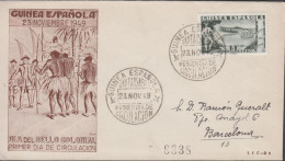 1949. GUINEA ESPANOLA. Beautiful FDC With 5 PTAS STAMP DAY Cancelled First Day Og Issue 23. N... (michel 241) - JF542784 - Spanish Guinea