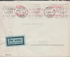 1940. FINLAND. Very Early Censored Cover To Storebro Sverige Par Avion Cancelled With Private Machine Canc... - JF542806 - Storia Postale