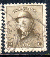 BELGIQUE BELGIE BELGIO BELGIUM 1919 KING ROI ALBERT I IN TRENCH HELMET 2c USED OBLITERE' USATO - 1918 Croix-Rouge