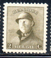 BELGIQUE BELGIE BELGIO BELGIUM 1919 KING ROI ALBERT I IN TRENCH HELMET 2c USED OBLITERE' USATO - 1918 Red Cross