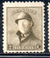 BELGIQUE BELGIE BELGIO BELGIUM 1919 KING ROI ALBERT I IN TRENCH HELMET 2c USED OBLITERE' USATO - 1918 Rotes Kreuz