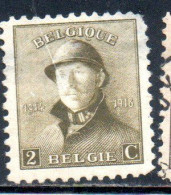 BELGIQUE BELGIE BELGIO BELGIUM 1919 KING ROI ALBERT I IN TRENCH HELMET 2c USED OBLITERE' USATO - 1918 Croix-Rouge